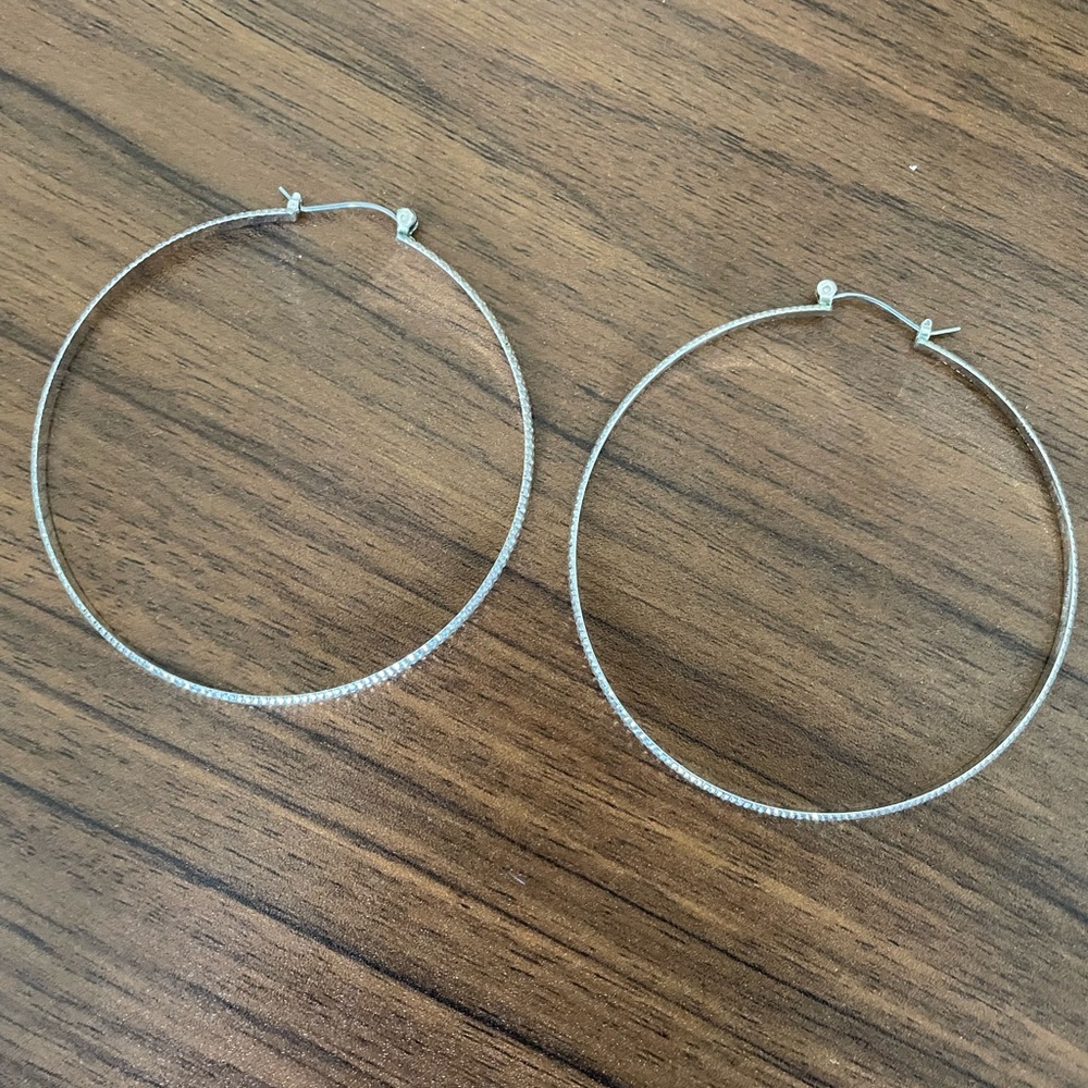 Large Silver Hoops